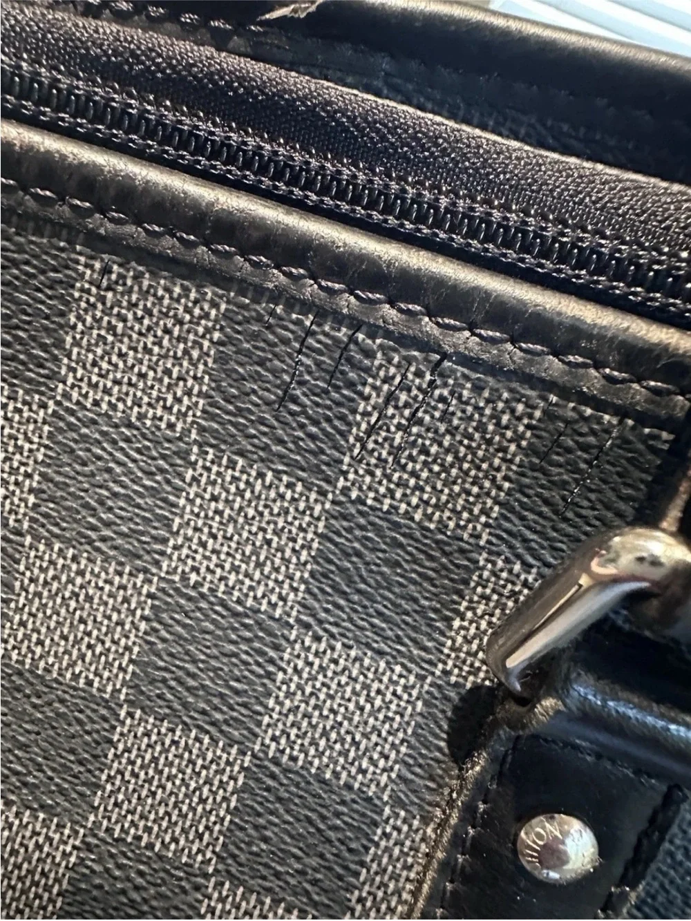 Louis Vuitton Damier Graphite Canvas Tadao Bag w/ Adjustable Cross-Body Strap
